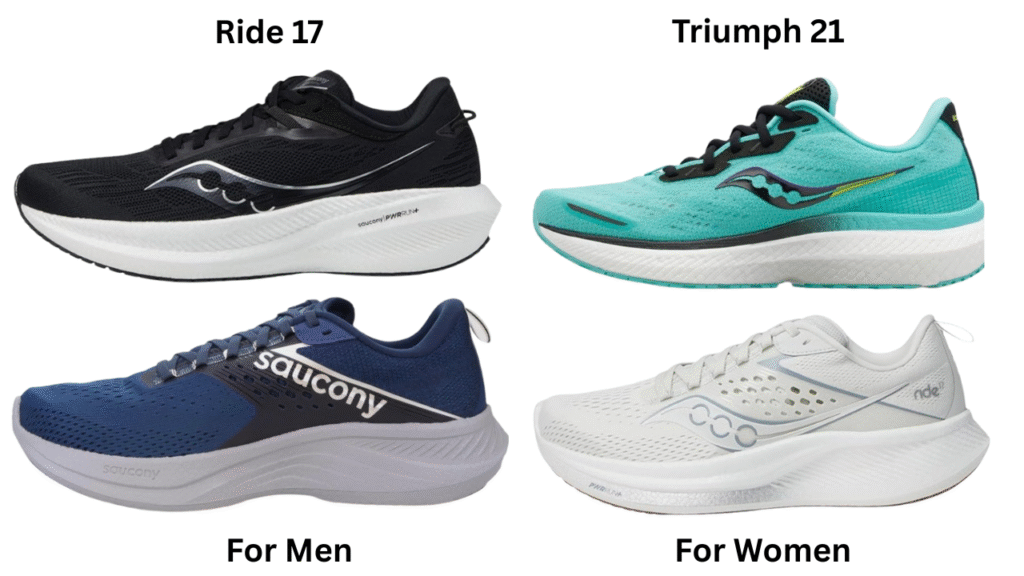 Best Saucony Running Shoes I Saucony Ride 17 and Triumph 21: Daily Training Excellence