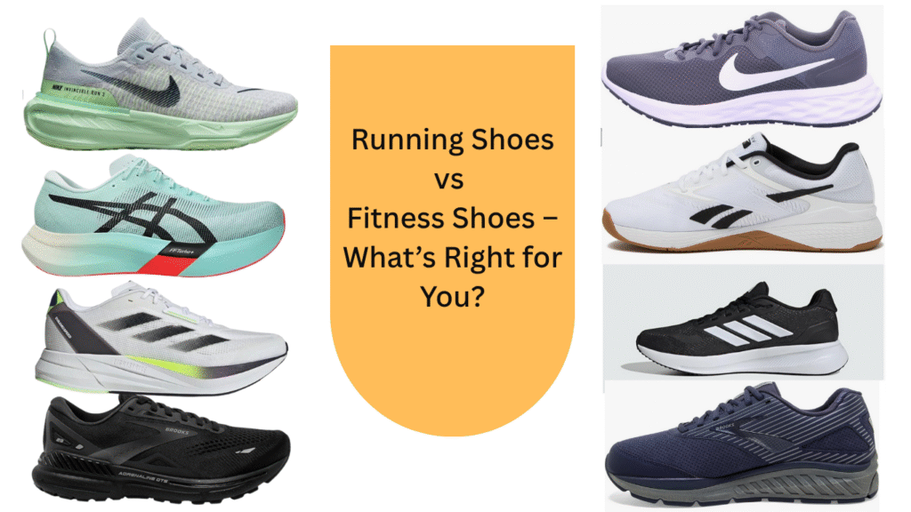 Side-by-side comparison of running vs fitness shoes