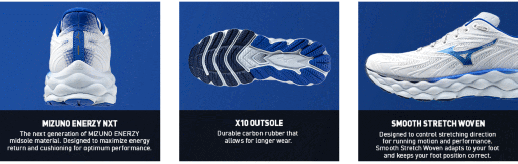 Mizuno Wave Sky 8 maximum cushioning shoe”