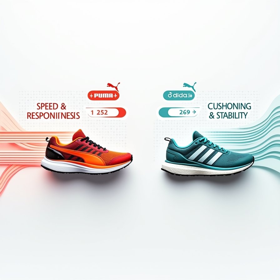 “Puma vs Adidas running shoes buyer guide infographic”