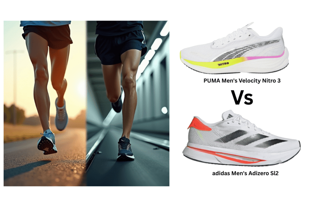Puma vs Adidas Running Shoes I  Runner wearing Puma Velocity Nitro 3 vs runner wearing Adidas SL2